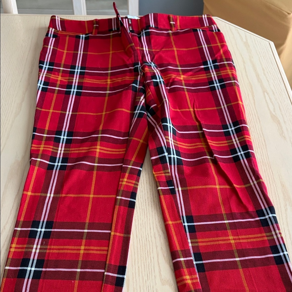 Women's Red Plaid Pants